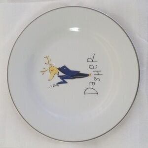 Pottery Barn Reindeer "Dasher" Plate